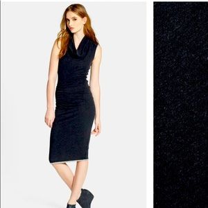James Perse Black Cowl Neck Dress - Medium